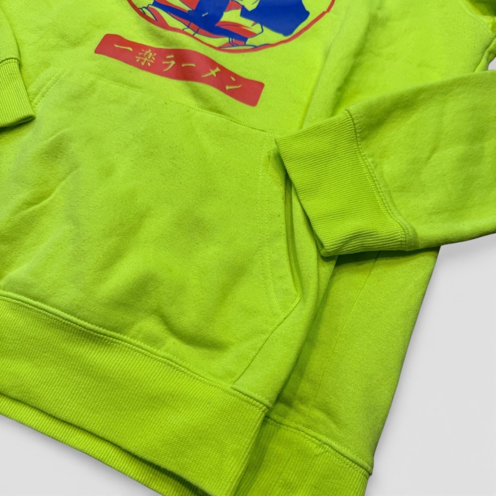 VTG Y2K Naruto Ichiraku Ramen Neon Green Graphic Hoodie Sweatshirt Mens‎ Large - Picture 3 of 9